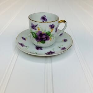 Norcrest Purple Floral Demitasse Cup 2" 215/161